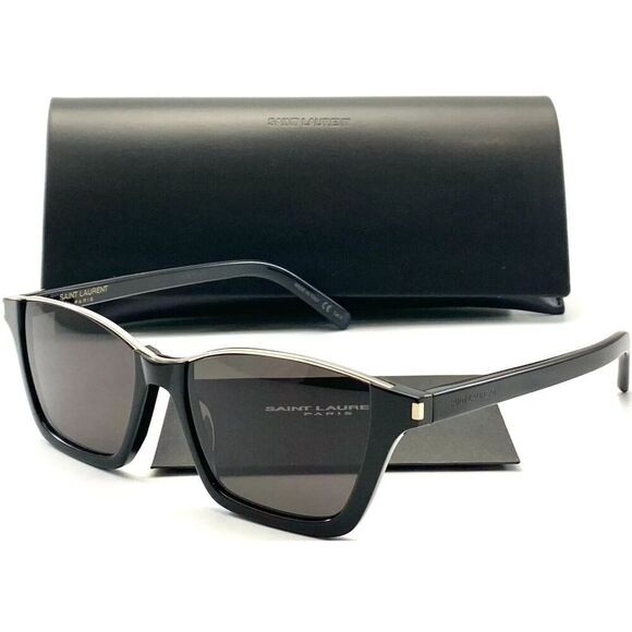 NEW SAINT LAURENT SL365 002 BLACK AUTHENTIC SUNGLASSES 53-17 140 W/CASE ITALY - Picture 1 of 4